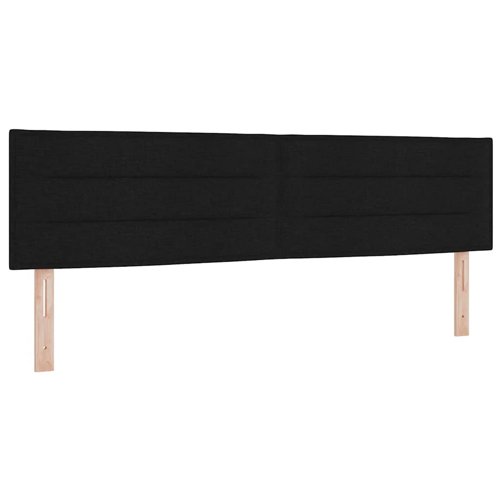vidaXL Łóżko sprężynowe Z zagłówkiem Czarny 180 x 200 cm tkanina