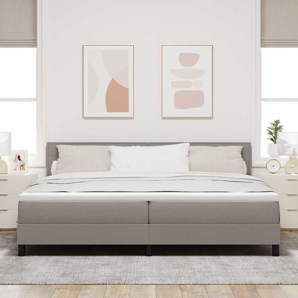 vidaXL Łóżko sprężynowe z poduszką Ciemnoszary 200 x 200 cm tkanina