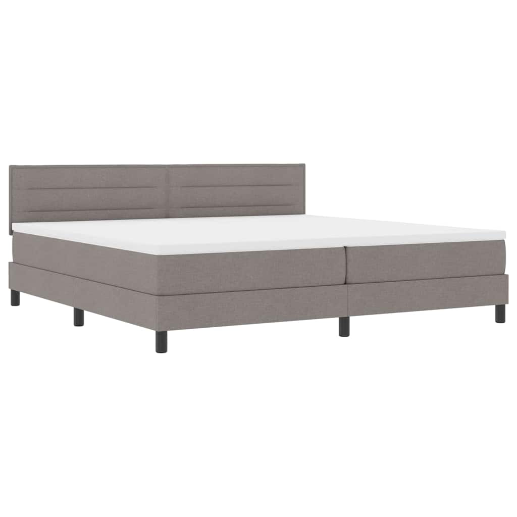 vidaXL Łóżko sprężynowe z poduszką Ciemnoszary 200 x 200 cm tkanina