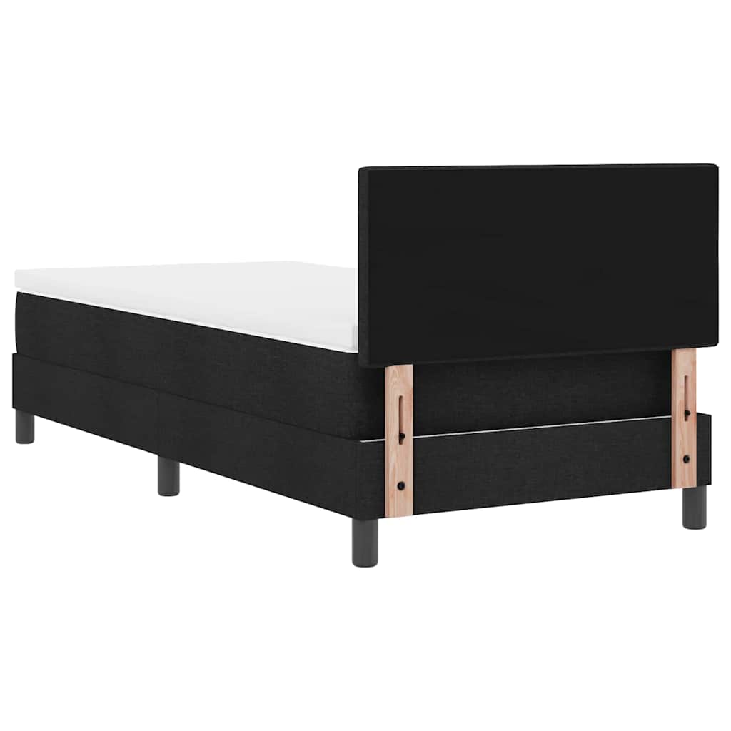 vidaXL Łóżko sprężynowe z poduszką Czarny 80 x 200 cm tkanina