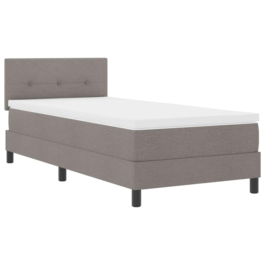 vidaXL Łóżko sprężynowe Z zagłówkiem Ciemnoszary 90 x 200 cm tkanina