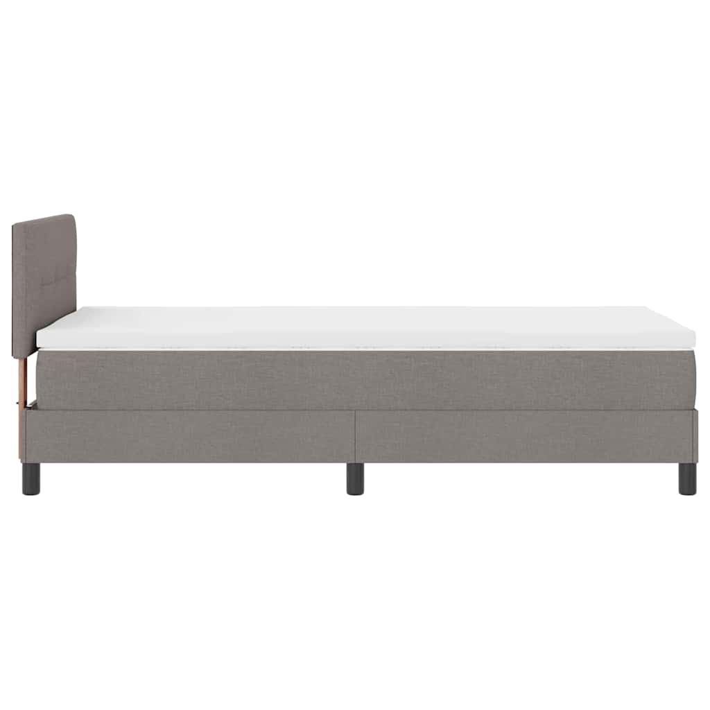 vidaXL Łóżko sprężynowe Z zagłówkiem Ciemnoszary 90 x 200 cm tkanina