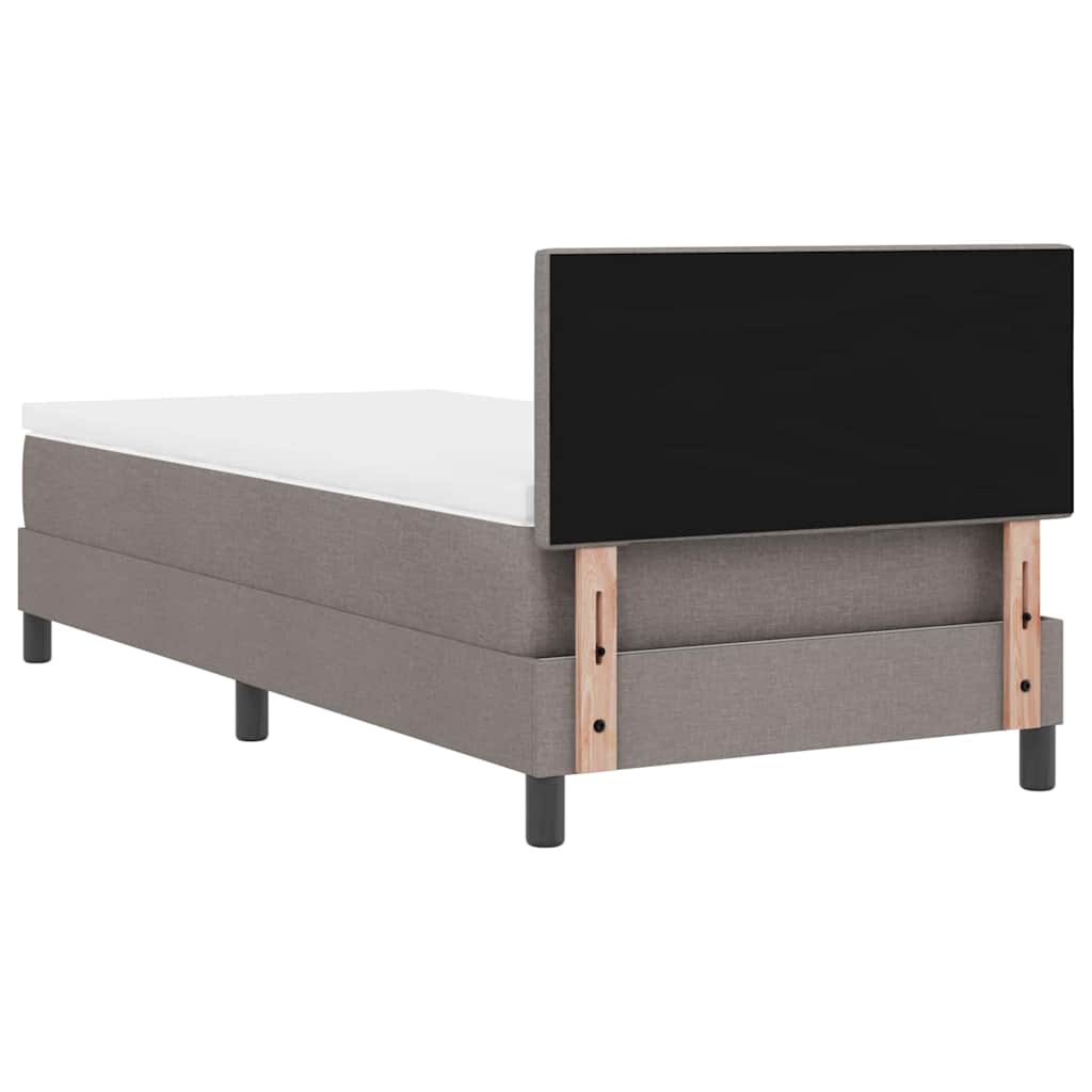 vidaXL Łóżko sprężynowe Z zagłówkiem Ciemnoszary 100 x 200 cm tkanina