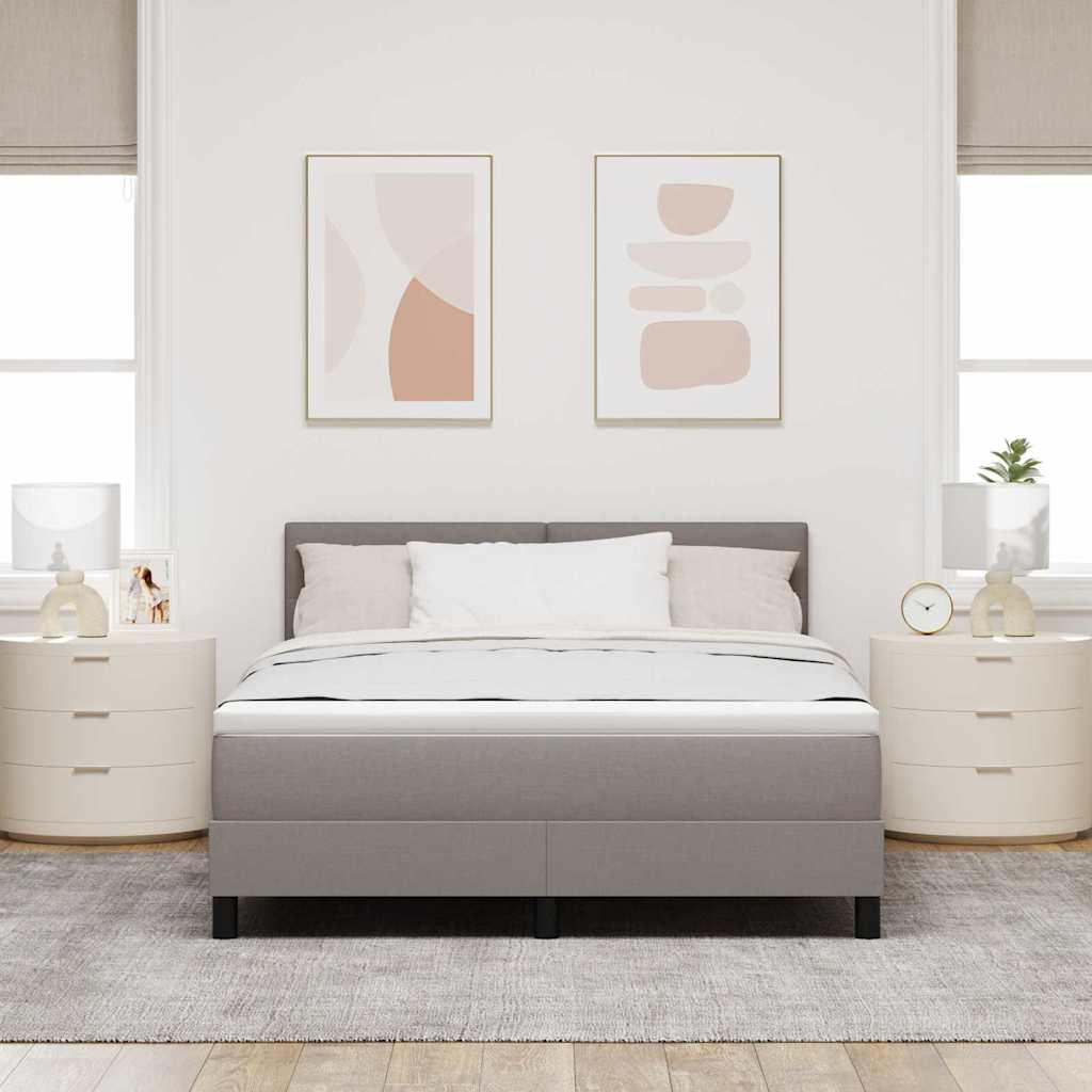 vidaXL Łóżko sprężynowe Z zagłówkiem Ciemnoszary 140 x 200 cm tkanina