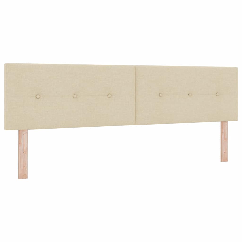 vidaXL Łóżko sprężynowe Z zagłówkiem Kremowy 180 x 200 cm tkanina