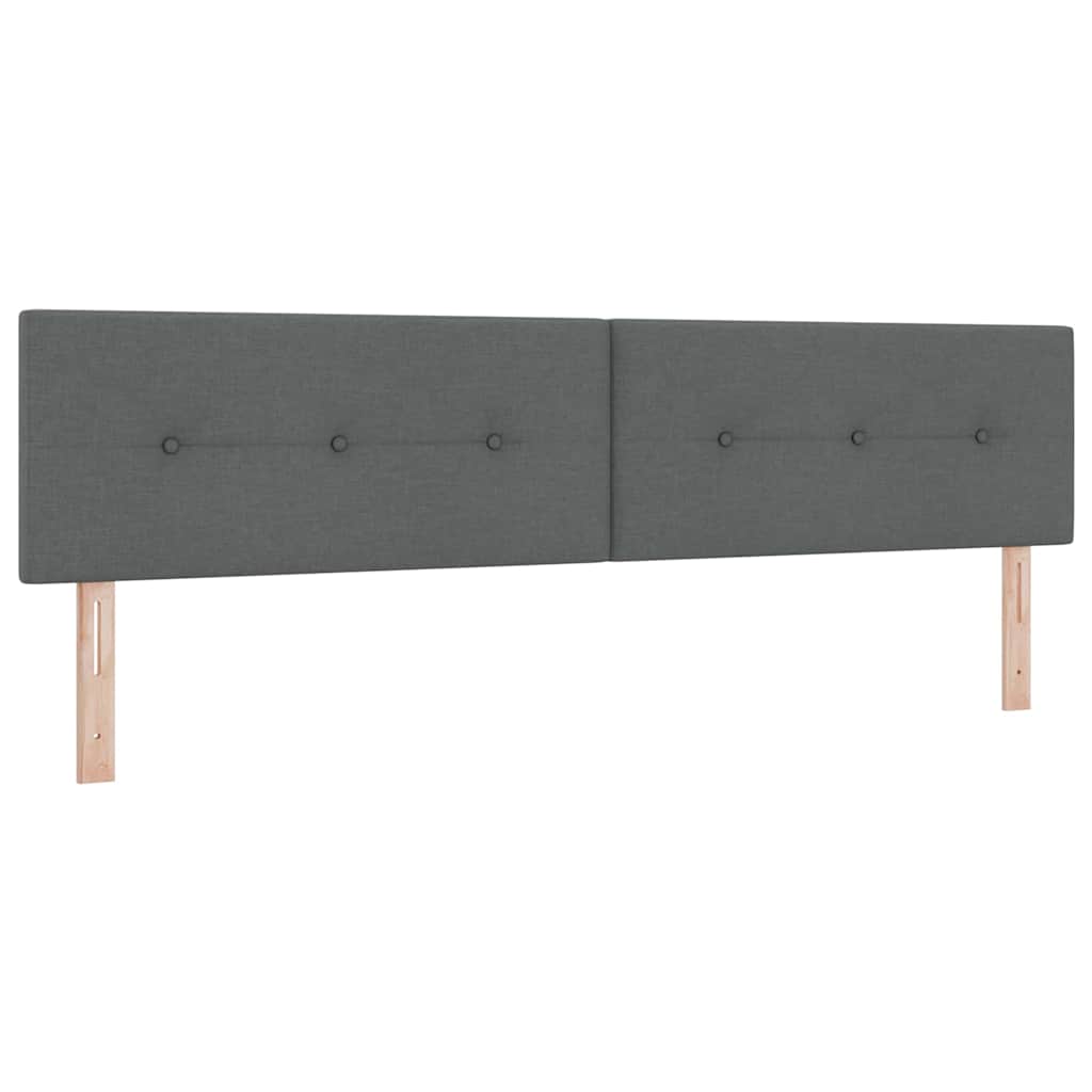 vidaXL Łóżko sprężynowe Z zagłówkiem Ciemnoszary 200 x 200 cm tkanina