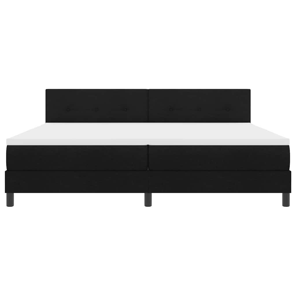 vidaXL Łóżko sprężynowe Z zagłówkiem Czarny 200 x 200 cm tkanina
