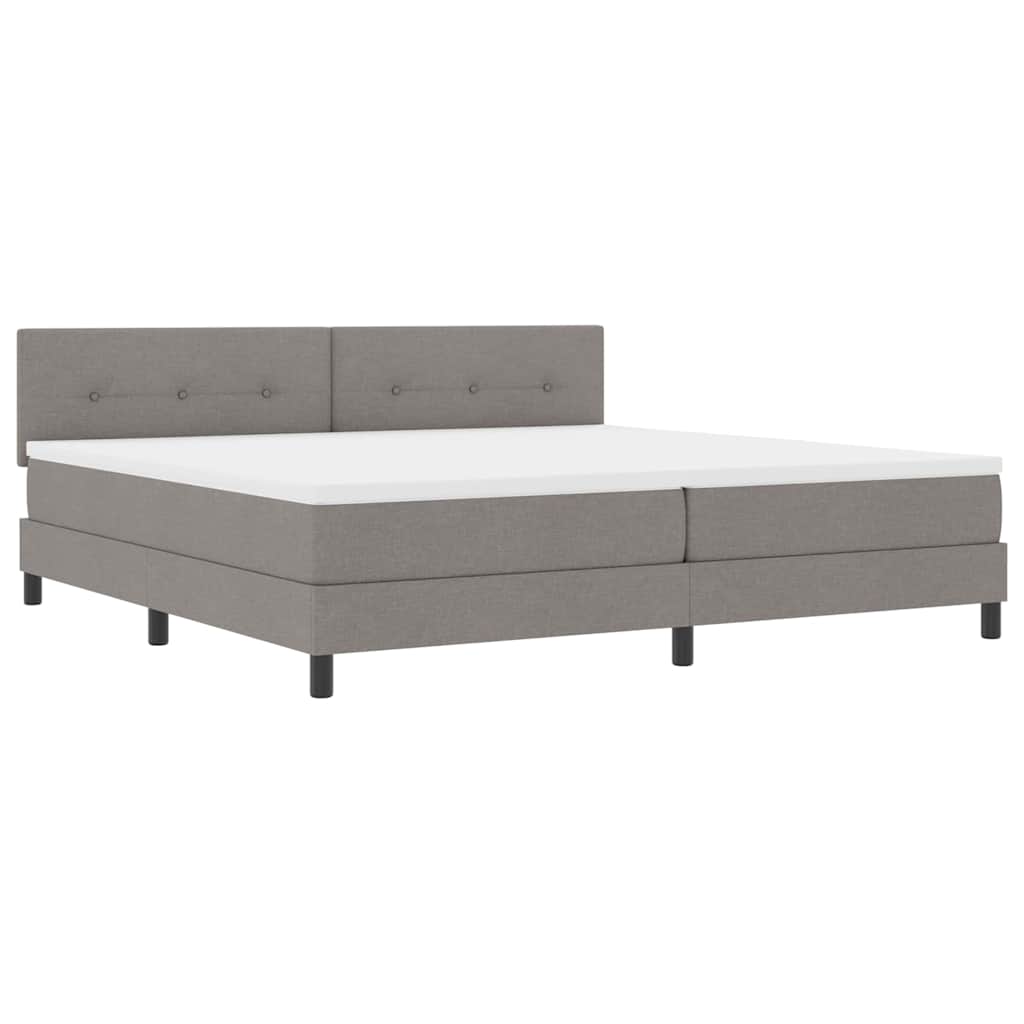 vidaXL Łóżko sprężynowe Z zagłówkiem Ciemnoszary 200 x 200 cm tkanina