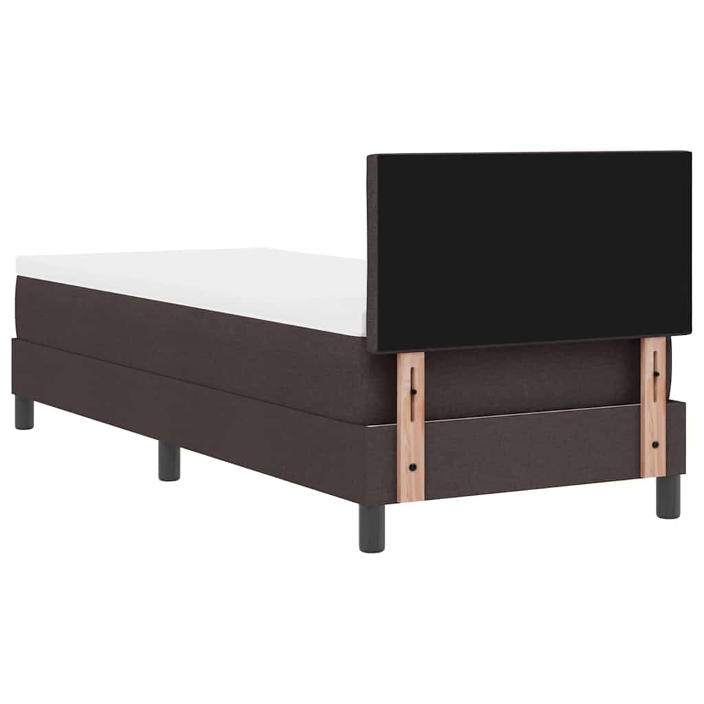 vidaXL Łóżko sprężynowe Z zagłówkiem Ciemny brąz 80 x 200 cm tkanina