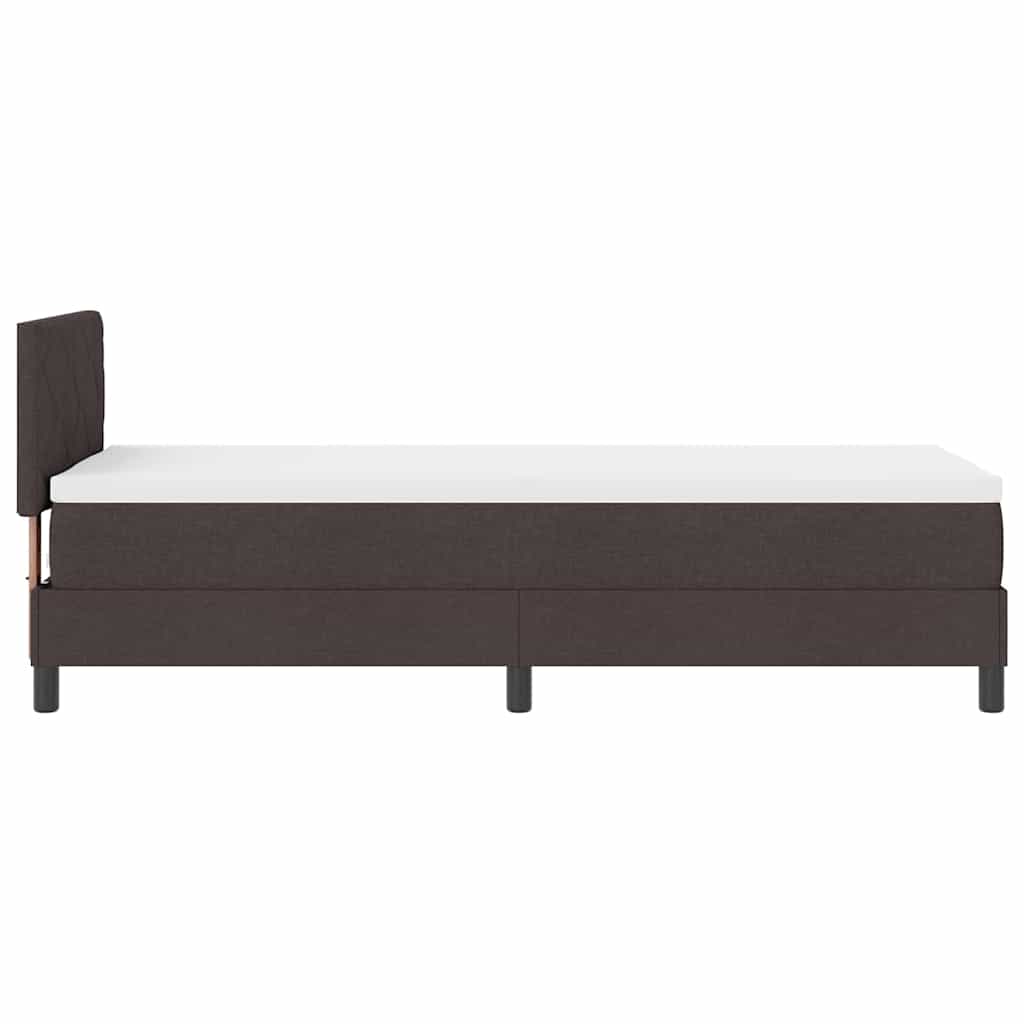 vidaXL Łóżko sprężynowe Z zagłówkiem Ciemny brąz 80 x 200 cm tkanina