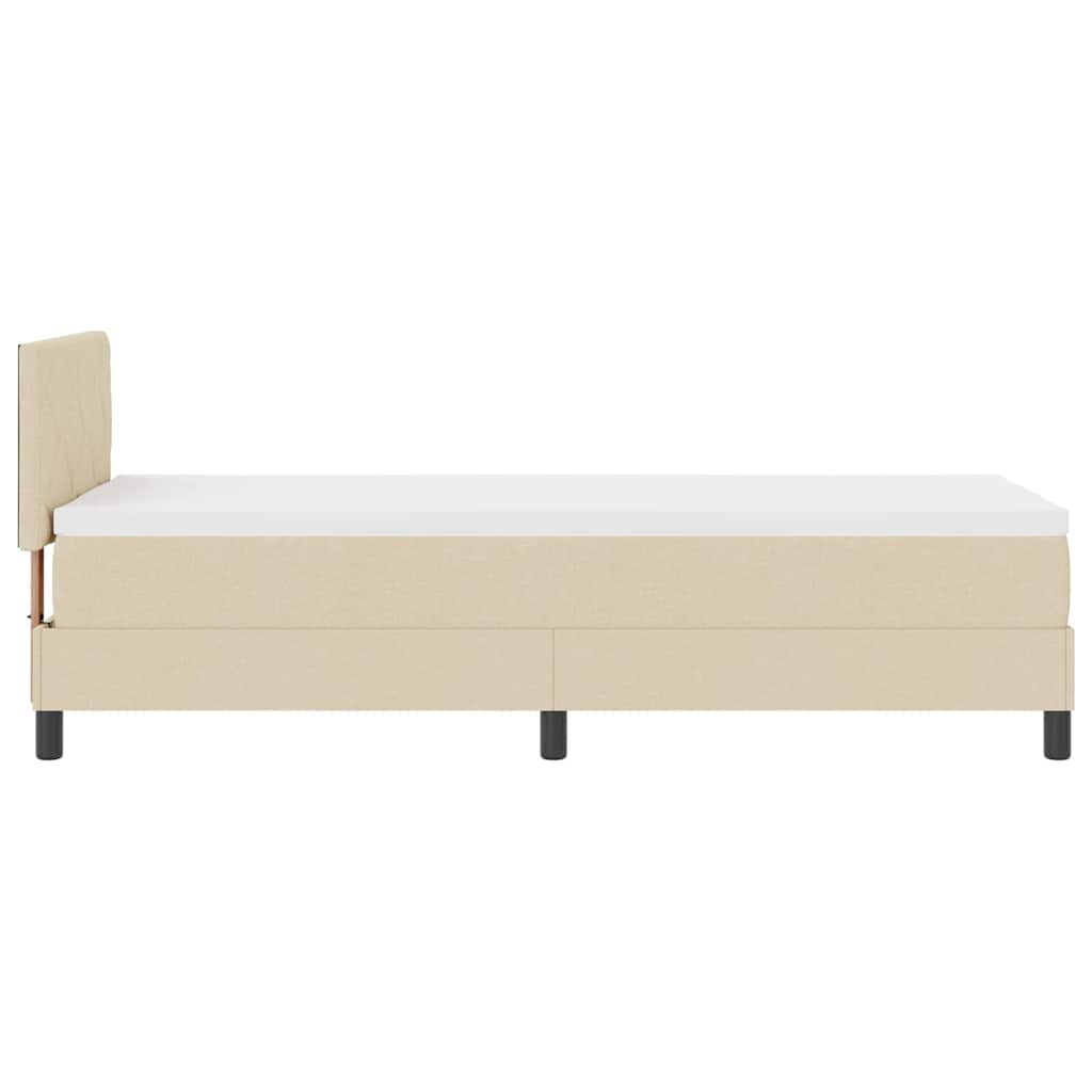 vidaXL Łóżko sprężynowe z materacem Kremowy 80 x 200 cm tkanina