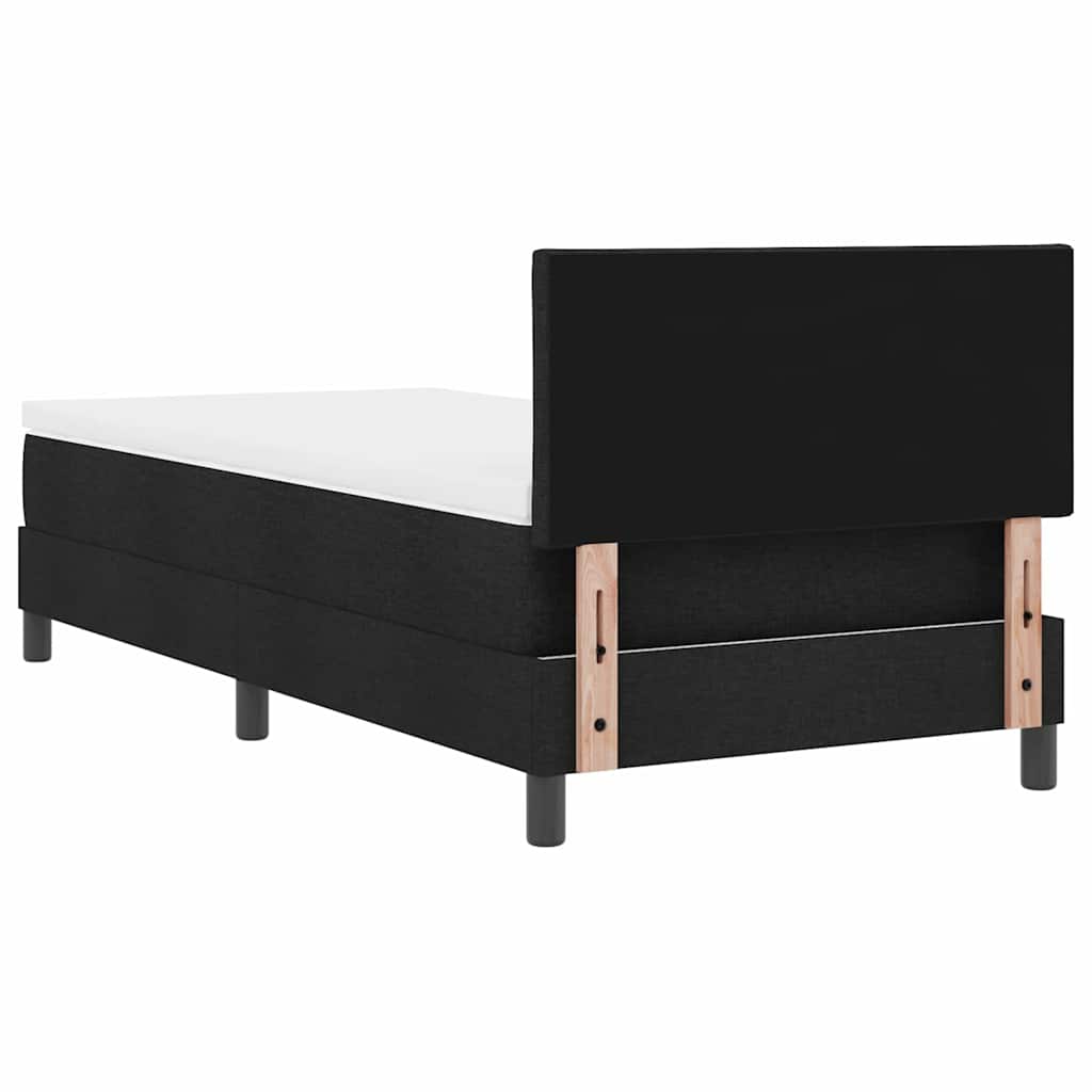 vidaXL Łóżko sprężynowe z materacem Czarny 100 x 200 cm tkanina