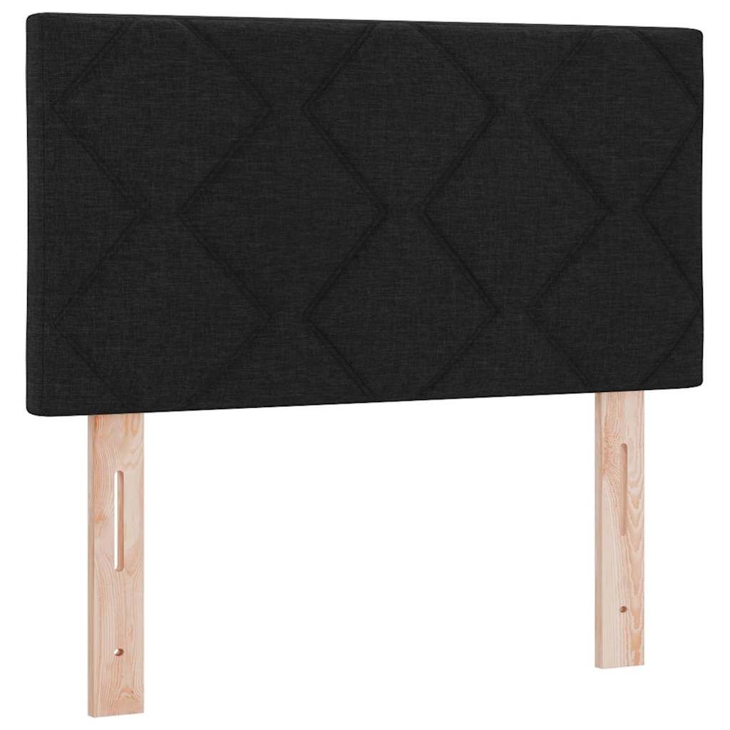 vidaXL Łóżko sprężynowe Z zagłówkiem Czarny 120 x 190 cm tkanina