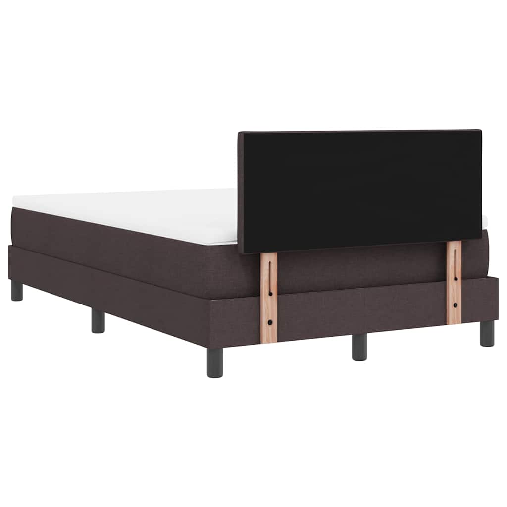 vidaXL Łóżko sprężynowe z poduszką Ciemny brąz 120 x 200 cm tkanina