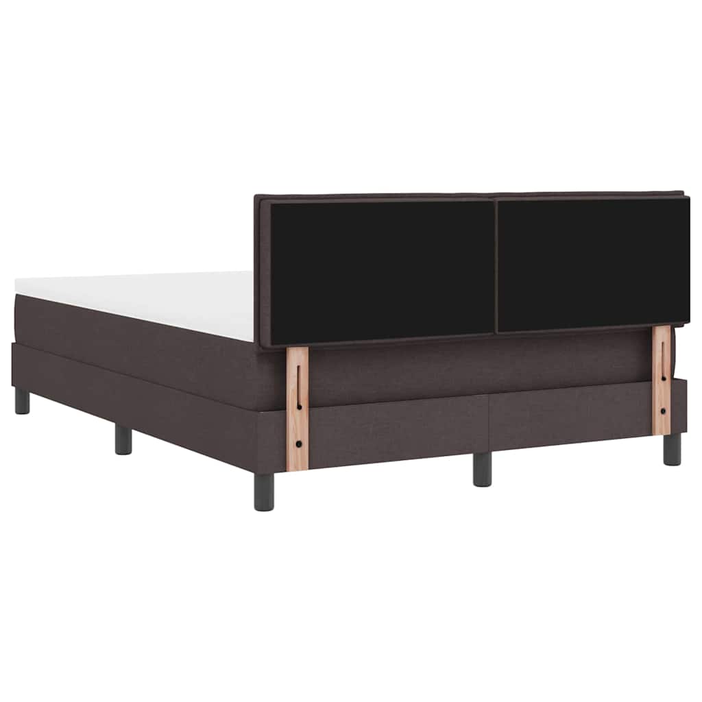 vidaXL Łóżko sprężynowe Z zagłówkiem Ciemny brąz 140 x 190 cm tkanina