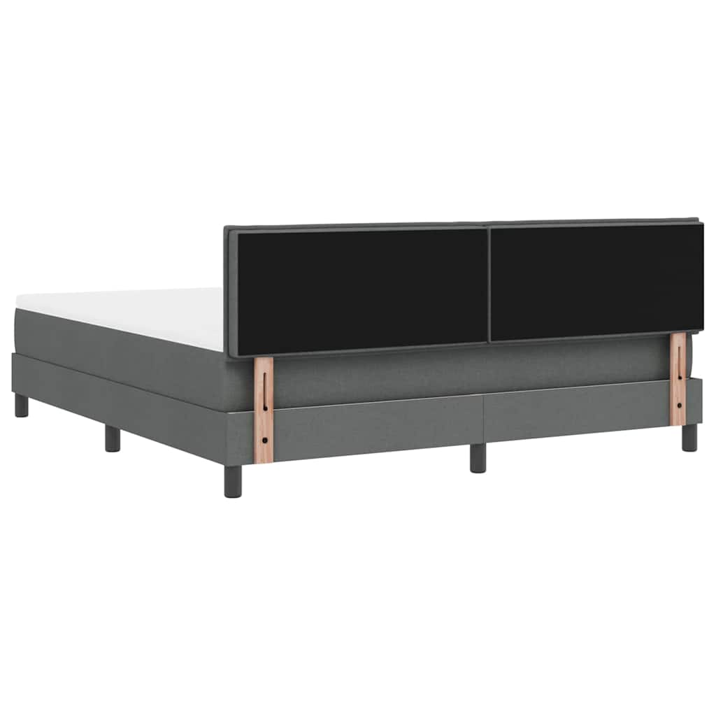 vidaXL Łóżko sprężynowe Z zagłówkiem Ciemnoszary 180 x 200 cm tkanina