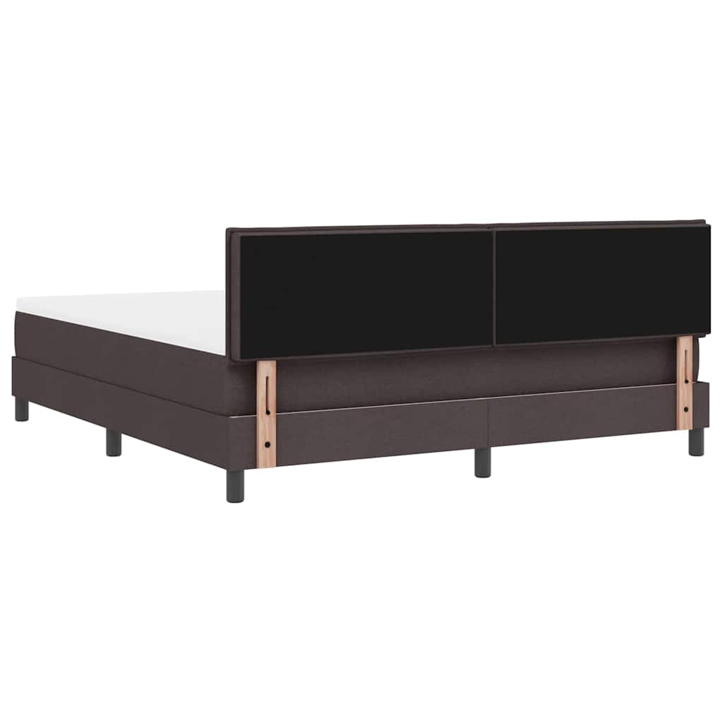 vidaXL Łóżko sprężynowe z poduszką Ciemny brąz 180 x 200 cm tkanina