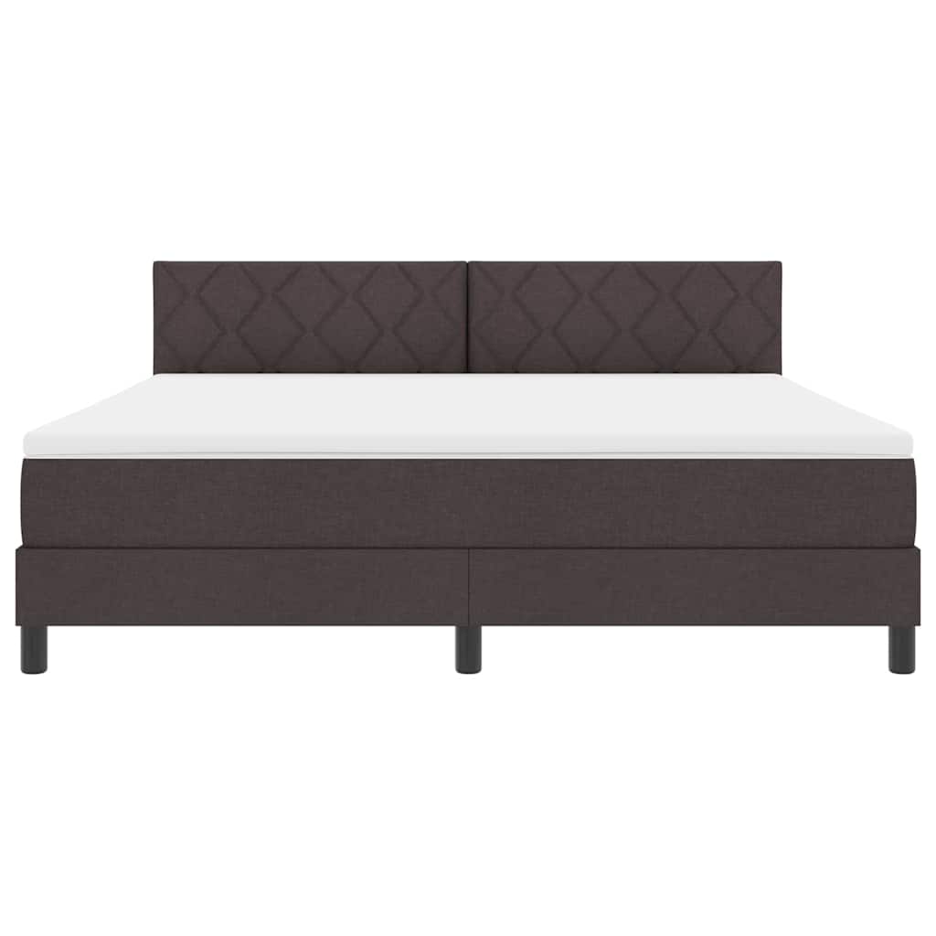 vidaXL Łóżko sprężynowe z poduszką Ciemny brąz 180 x 200 cm tkanina