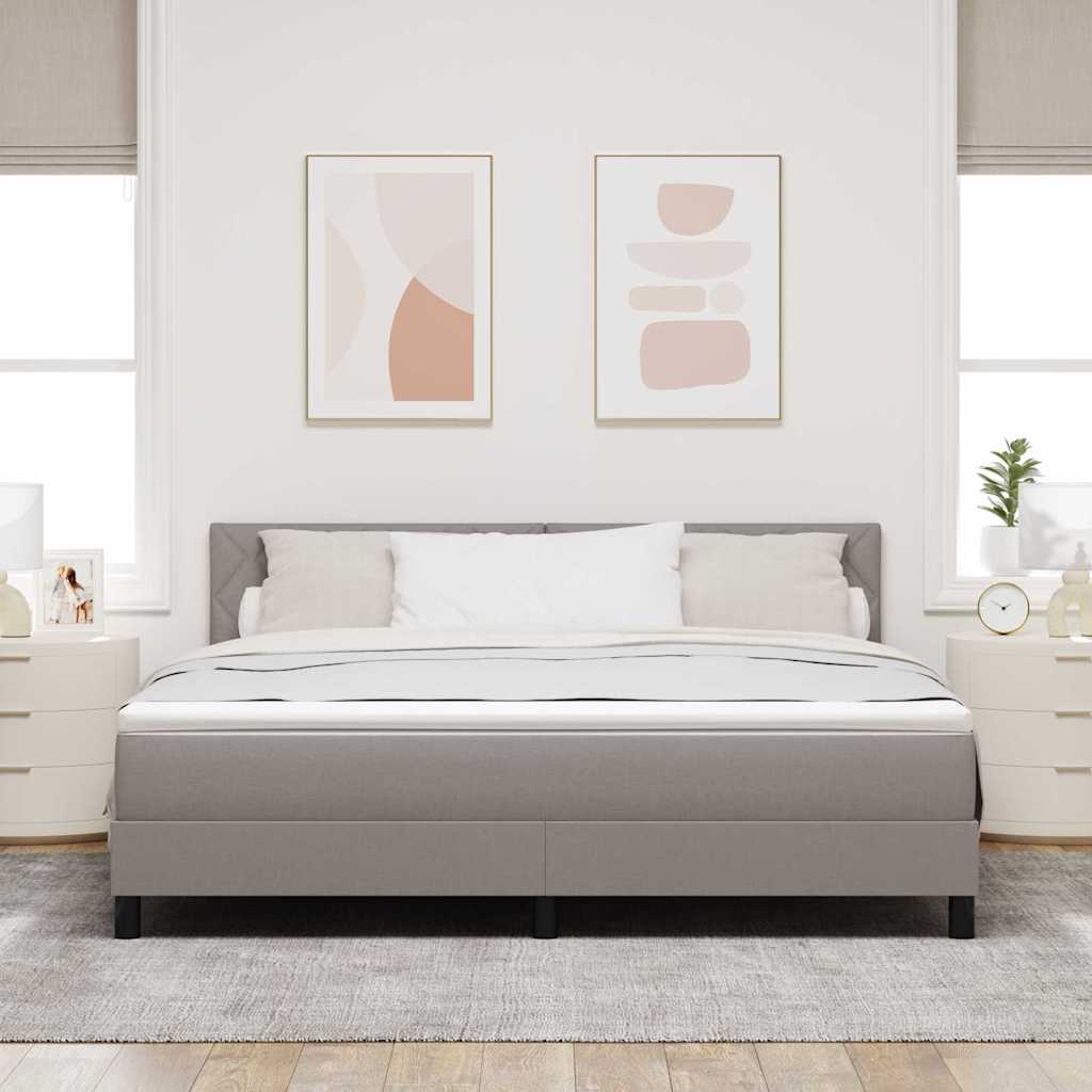vidaXL Łóżko sprężynowe Z zagłówkiem Ciemnoszary 180 x 200 cm tkanina