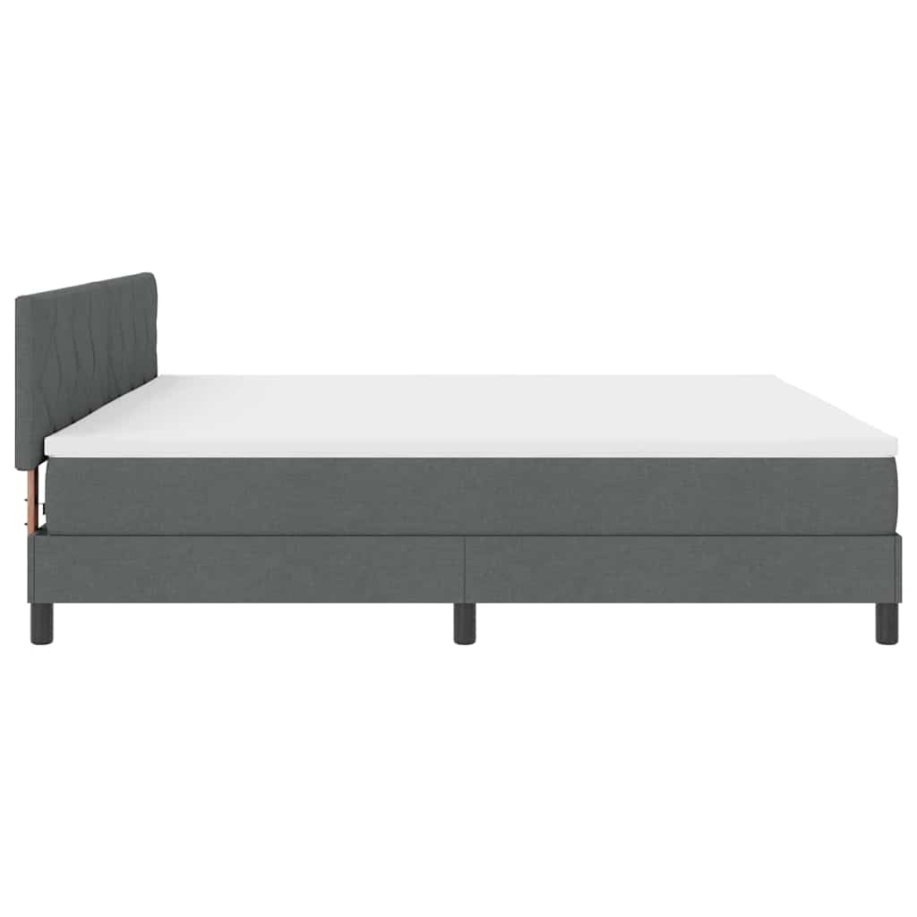 vidaXL Łóżko sprężynowe z poduszką Ciemnoszary 200 x 200 cm tkanina