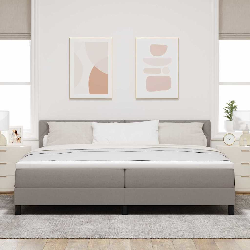 vidaXL Łóżko sprężynowe Z zagłówkiem Ciemnoszary 200 x 200 cm tkanina