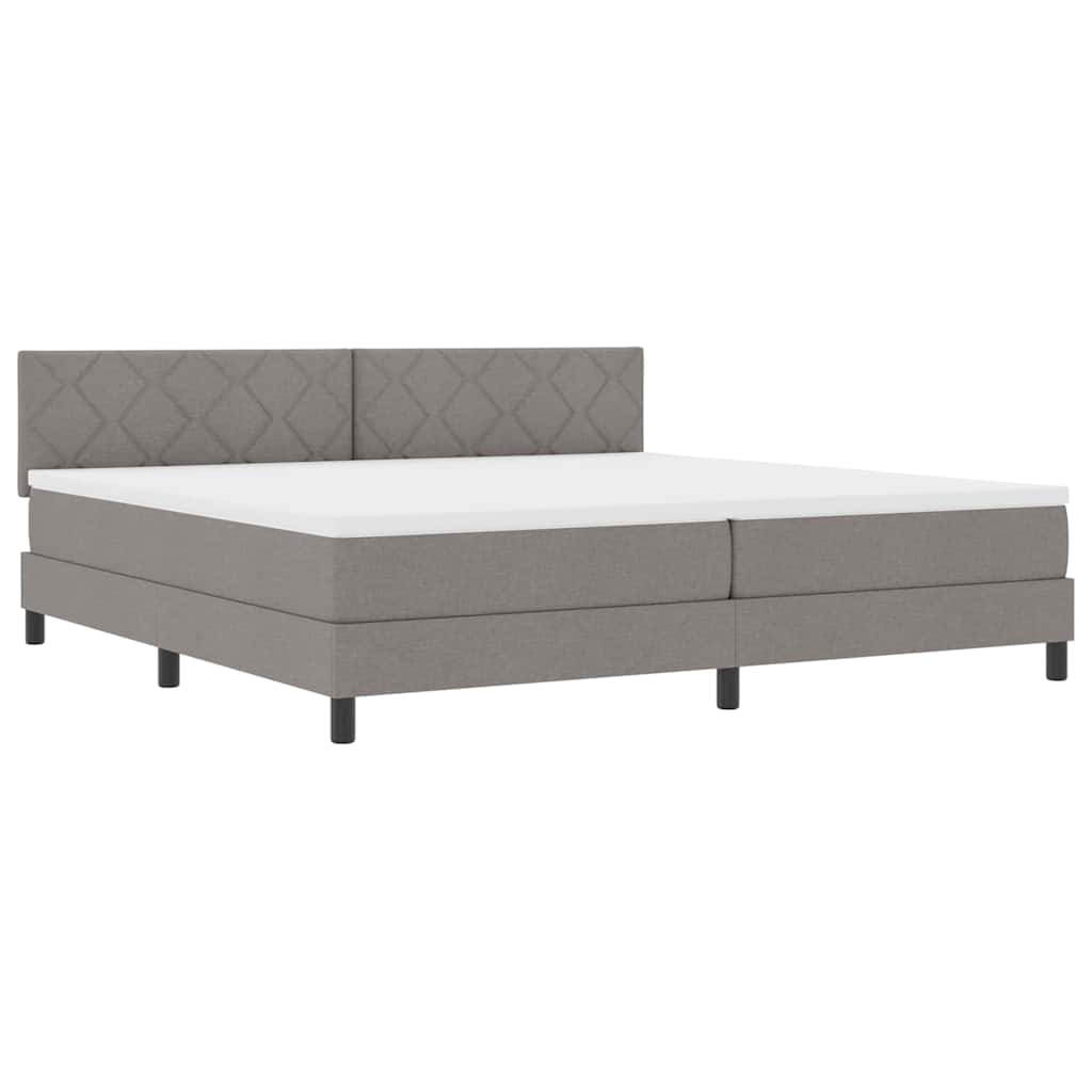 vidaXL Łóżko sprężynowe Z zagłówkiem Ciemnoszary 200 x 200 cm tkanina