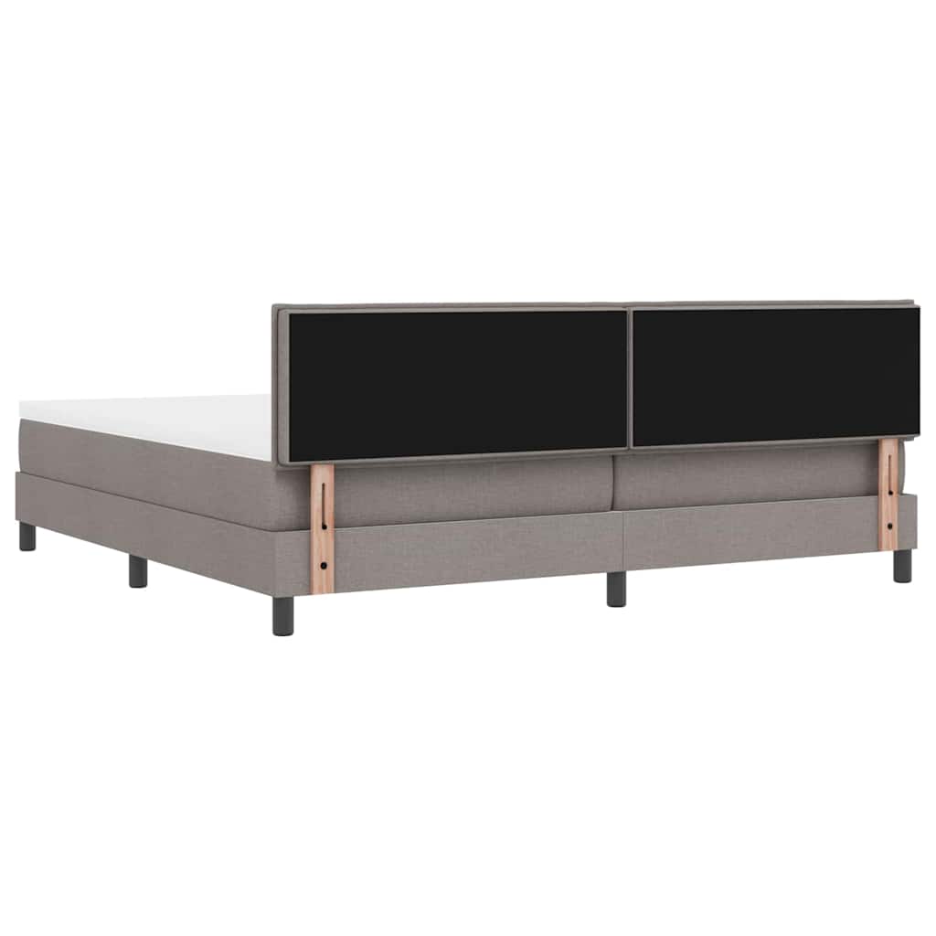 vidaXL Łóżko sprężynowe Z zagłówkiem Ciemnoszary 200 x 200 cm tkanina