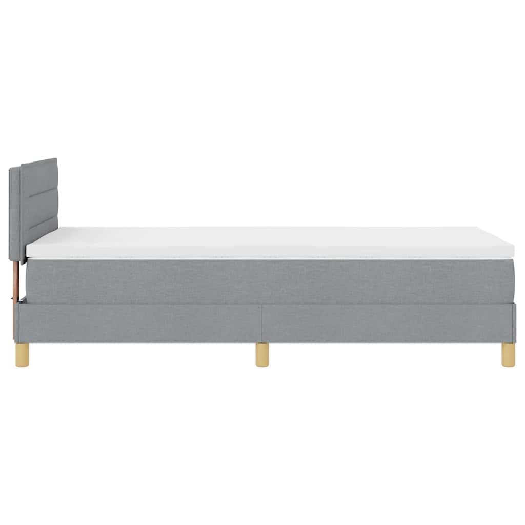 vidaXL Łóżko sprężynowe z poduszką Jasnoszary 90 x 190 cm tkanina