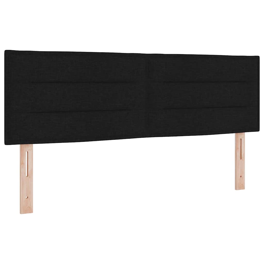 vidaXL Łóżko sprężynowe z poduszką Czarny 160 x 200 cm tkanina