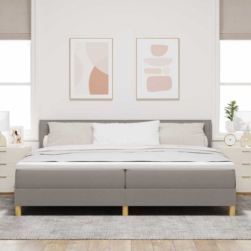 vidaXL Łóżko sprężynowe z poduszką Ciemnoszary 200 x 200 cm tkanina