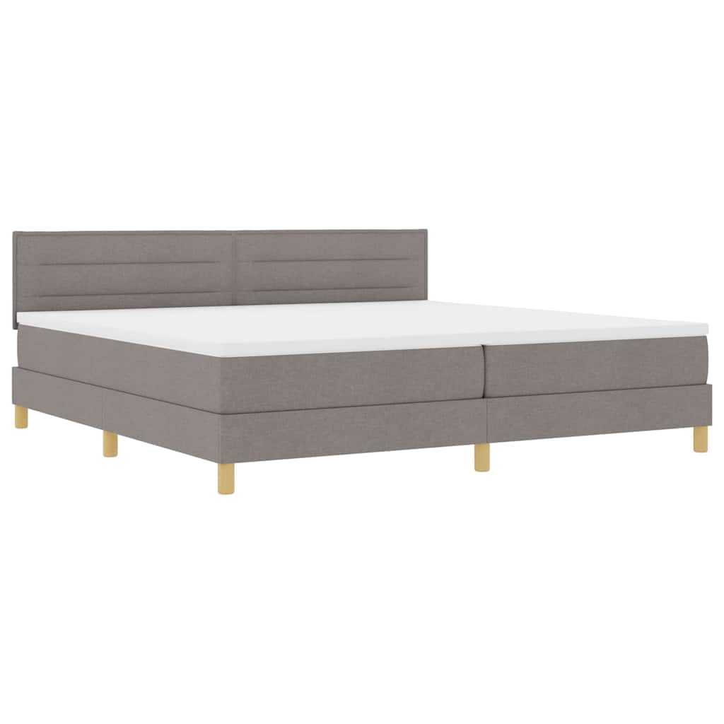 vidaXL Łóżko sprężynowe z poduszką Ciemnoszary 200 x 200 cm tkanina