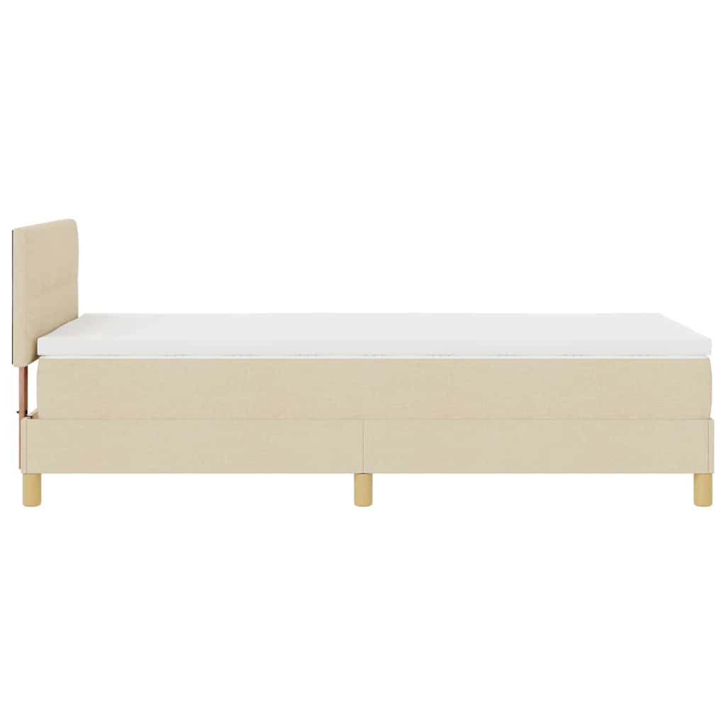 vidaXL Łóżko sprężynowe z poduszką Kremowy 80 x 200 cm tkanina