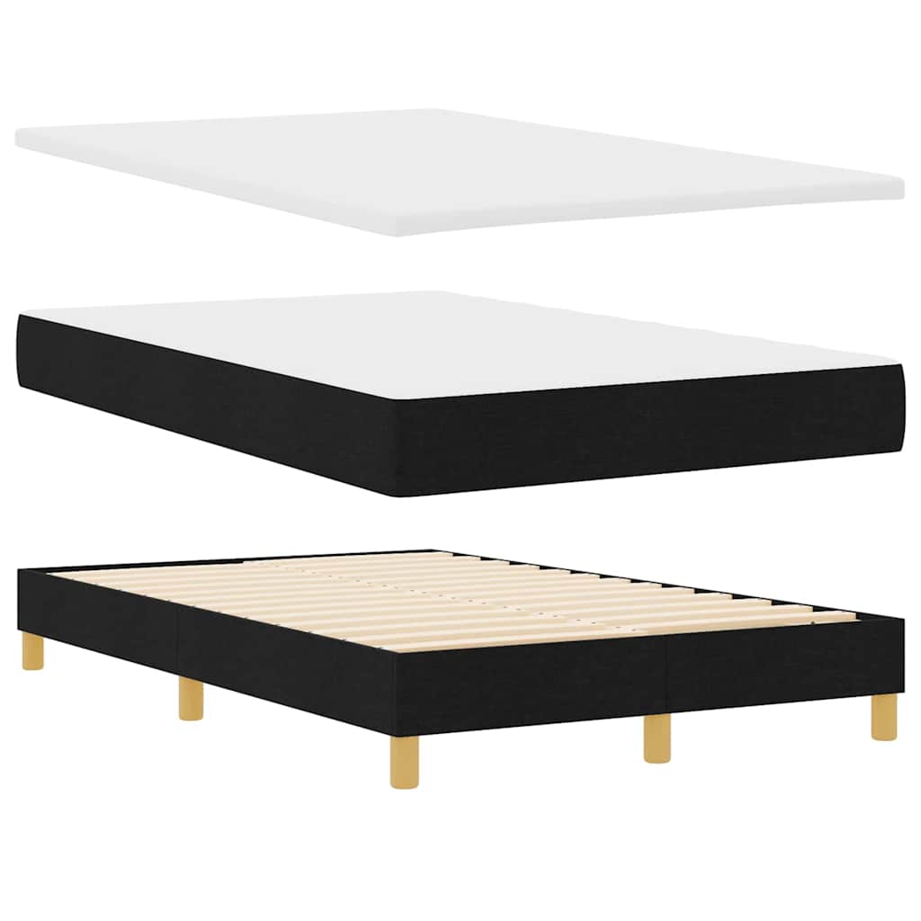 vidaXL Łóżko sprężynowe z poduszką Czarny 120 x 190 cm tkanina