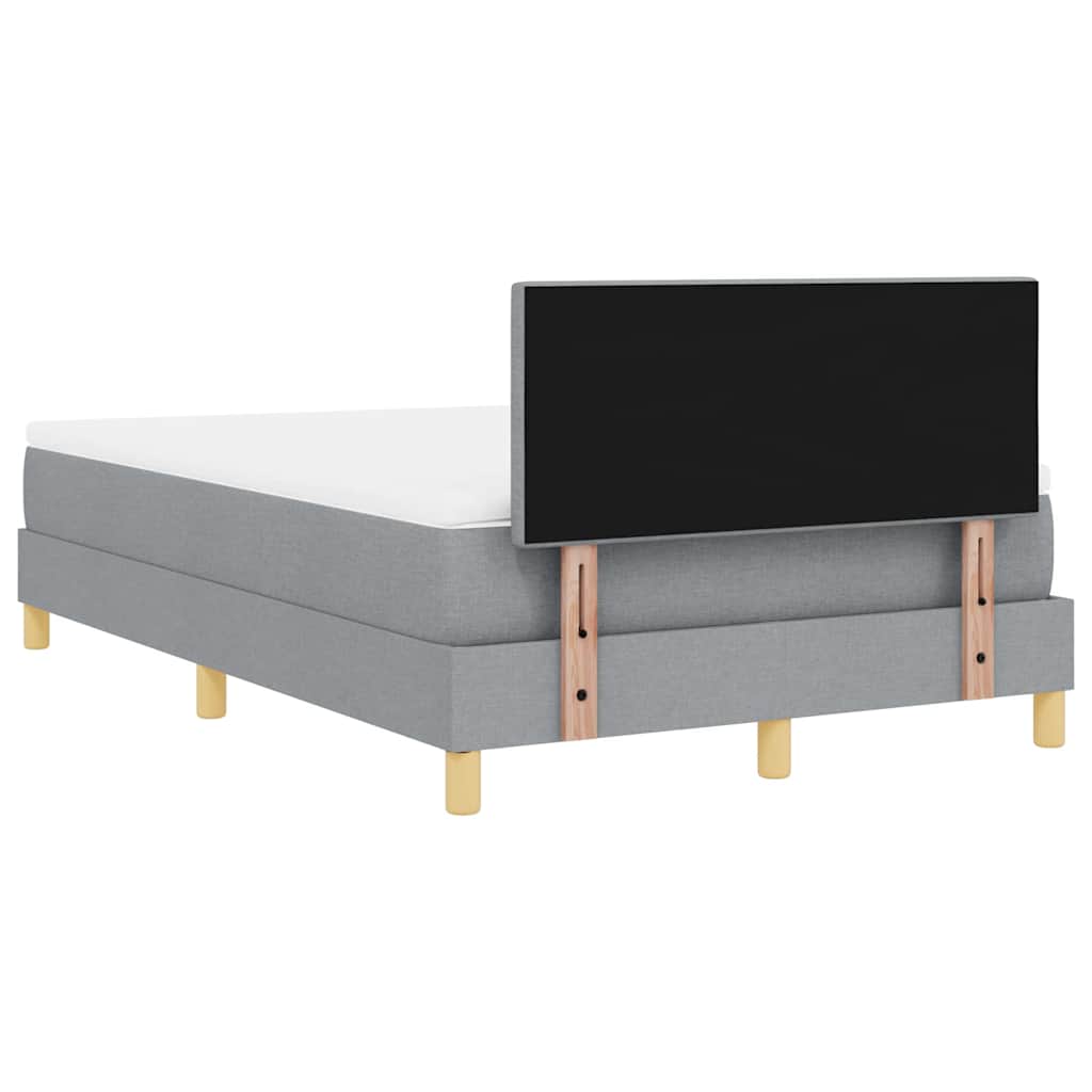 vidaXL Łóżko sprężynowe z poduszką Jasnoszary 120 x 200 cm tkanina