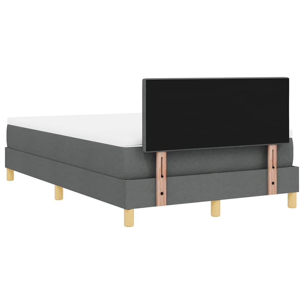 vidaXL Łóżko sprężynowe z poduszką Ciemnoszary 120 x 200 cm tkanina