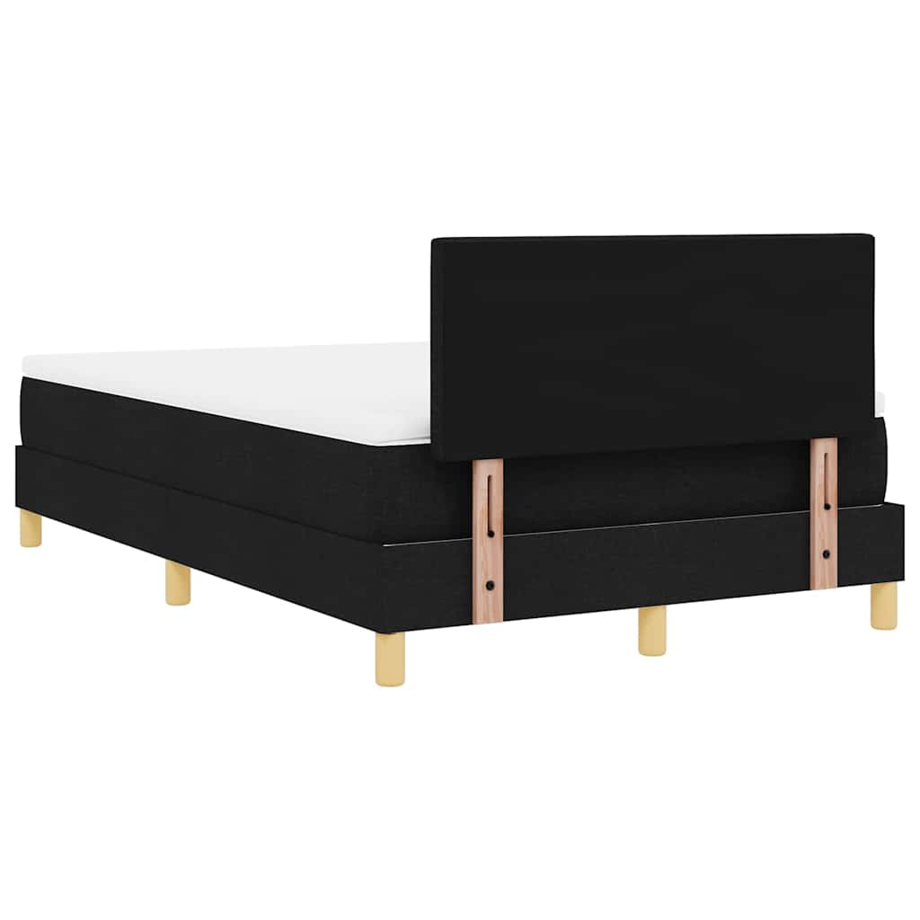 vidaXL Łóżko sprężynowe z poduszką Czarny 120 x 200 cm tkanina
