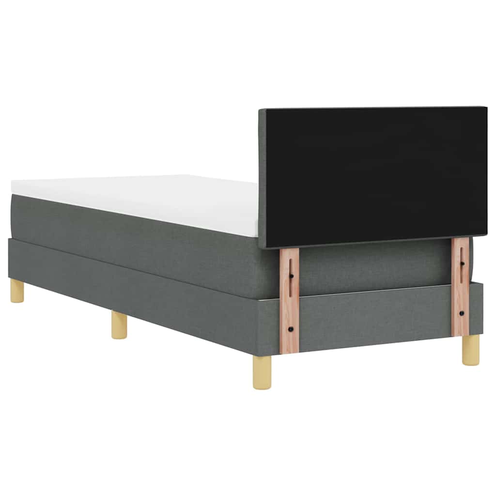 vidaXL Łóżko sprężynowe z poduszką Ciemnoszary 80 x 200 cm tkanina