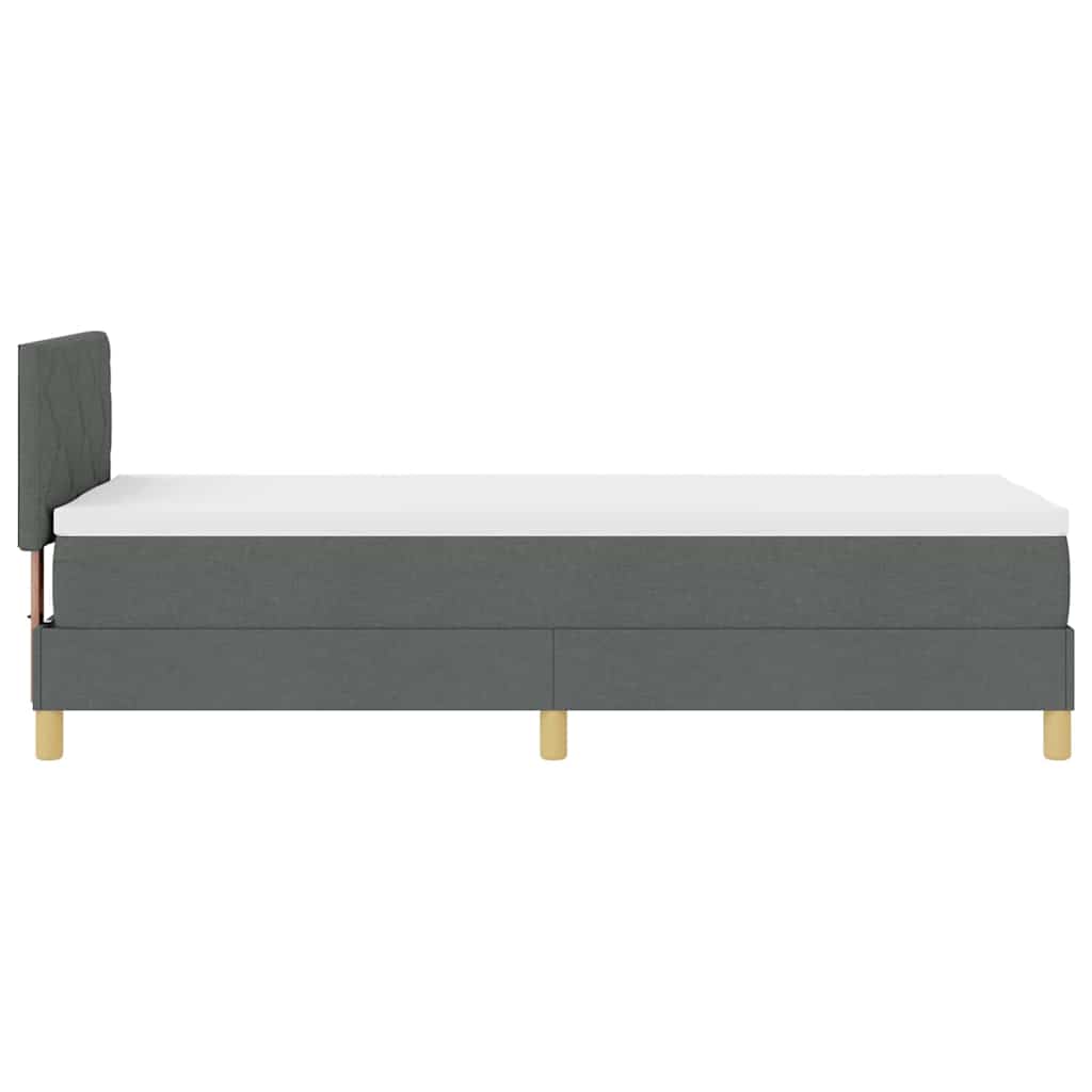 vidaXL Łóżko sprężynowe z poduszką Ciemnoszary 80 x 200 cm tkanina
