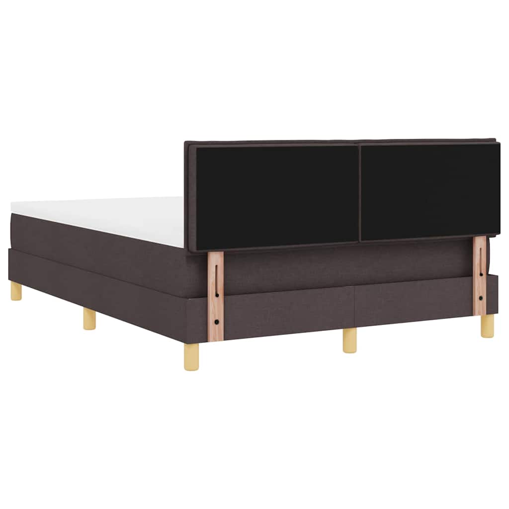 vidaXL Łóżko sprężynowe z poduszką Ciemny brąz 140 x 190 cm tkanina