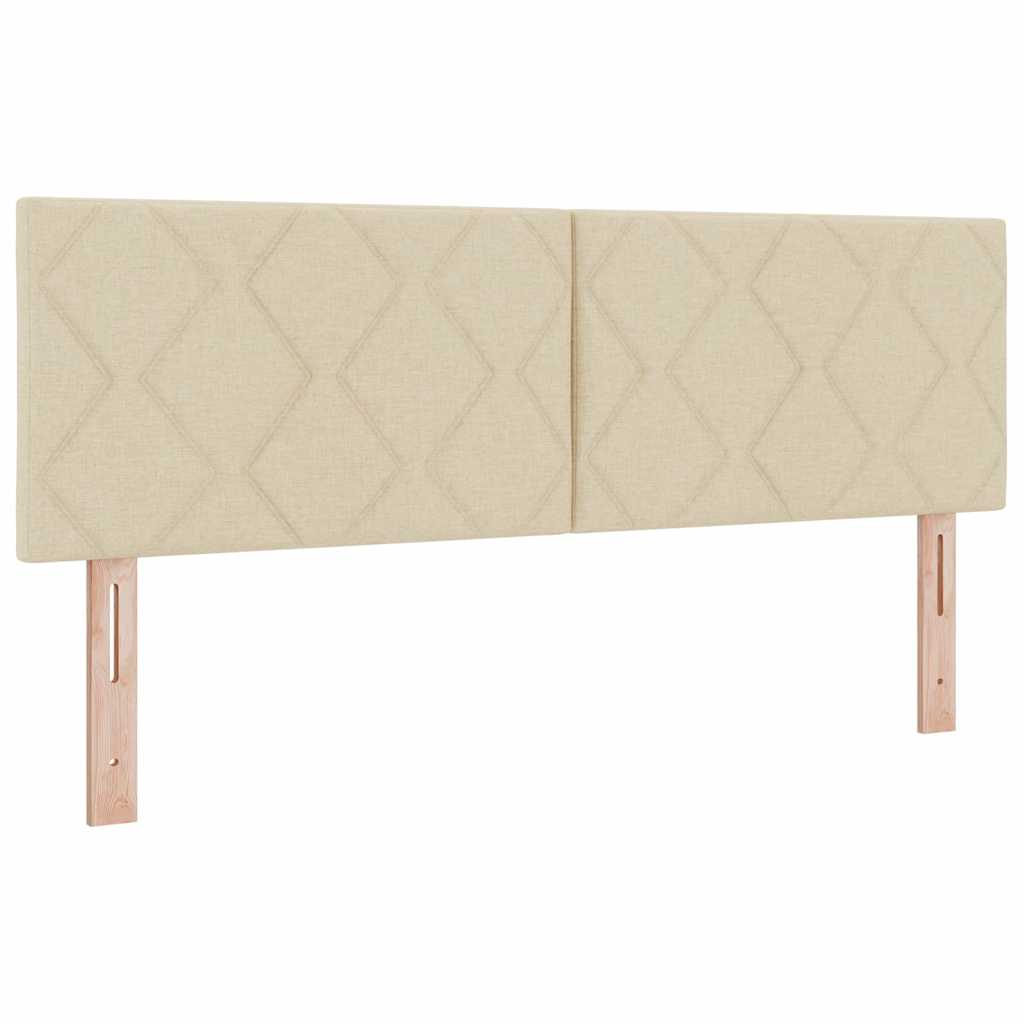 vidaXL Łóżko sprężynowe z poduszką Kremowy 160 x 200 cm tkanina