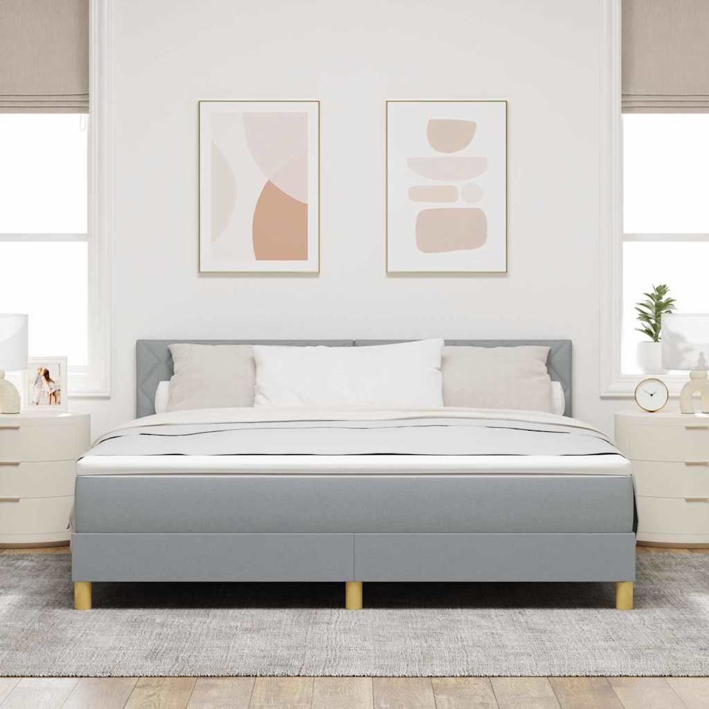 vidaXL Łóżko sprężynowe z poduszką Jasnoszary 180 x 200 cm tkanina