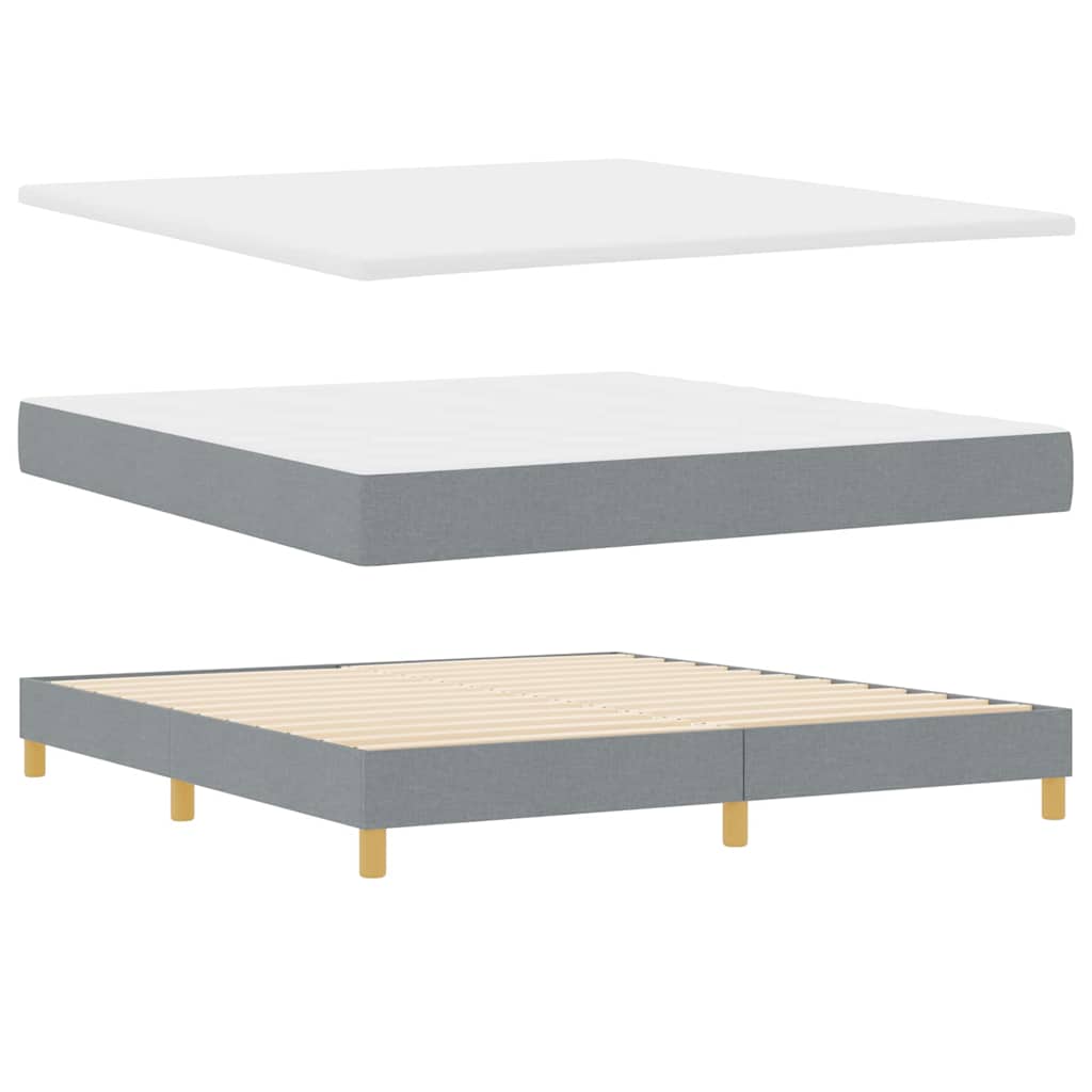 vidaXL Łóżko sprężynowe z poduszką Jasnoszary 180 x 200 cm tkanina