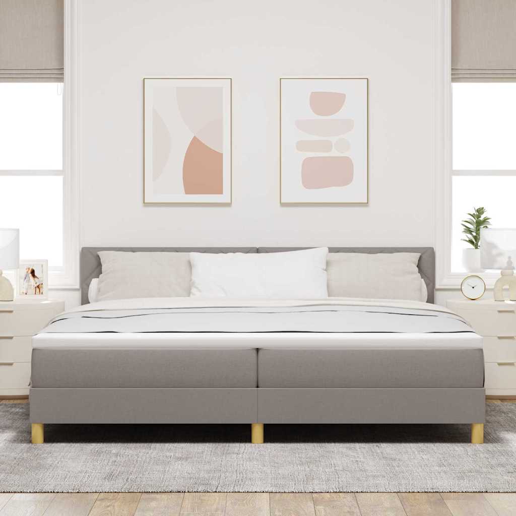 vidaXL Łóżko sprężynowe z poduszką Ciemnoszary 200 x 200 cm tkanina