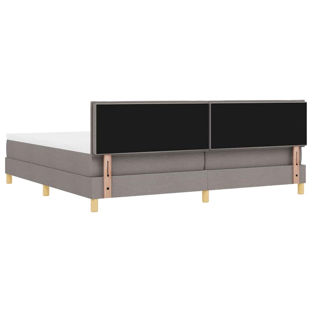 vidaXL Łóżko sprężynowe z poduszką Ciemnoszary 200 x 200 cm tkanina
