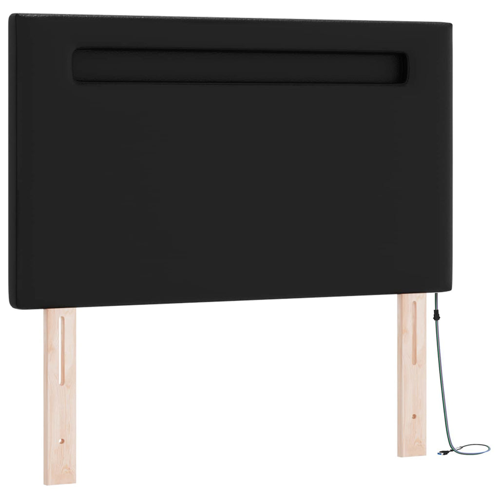 vidaXL Łóżko sprężynowe Czarny 90 x 200 cm Skóra syntetyczna