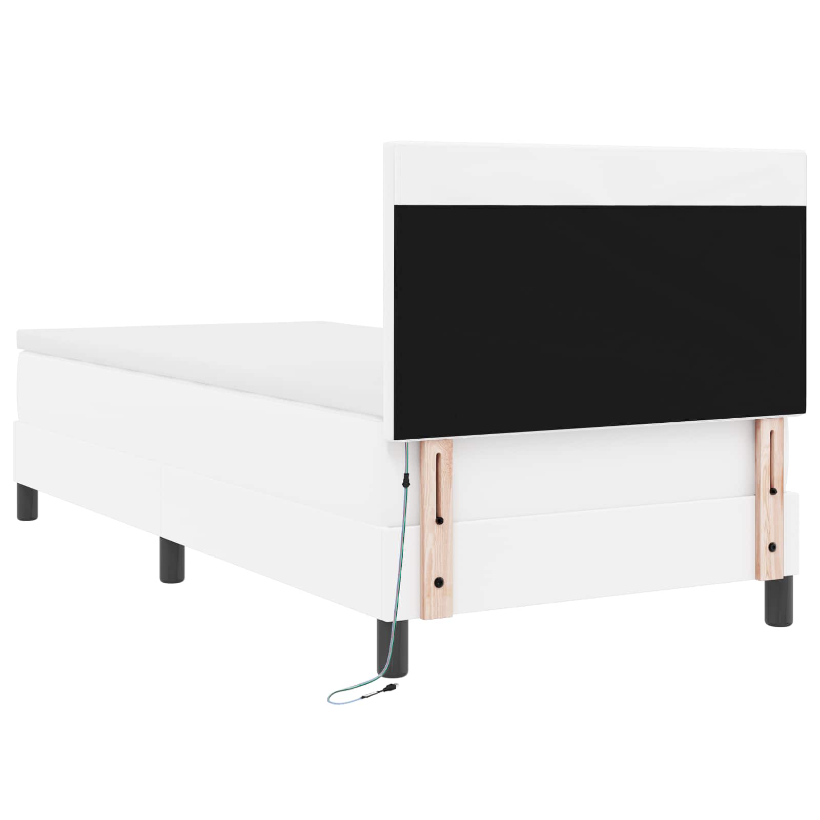 vidaXL Łóżko sprężynowe Biały 90 x 200 cm Skóra syntetyczna