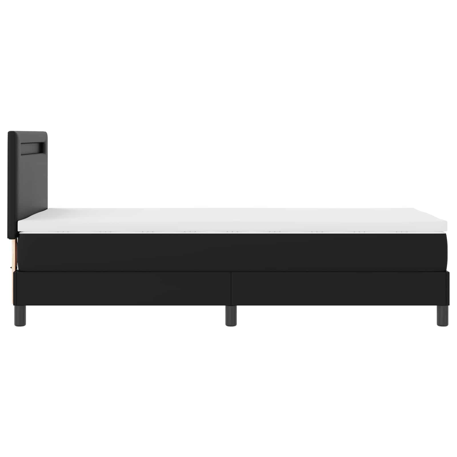 vidaXL Łóżko sprężynowe Czarny 100 x 200 cm Skóra syntetyczna