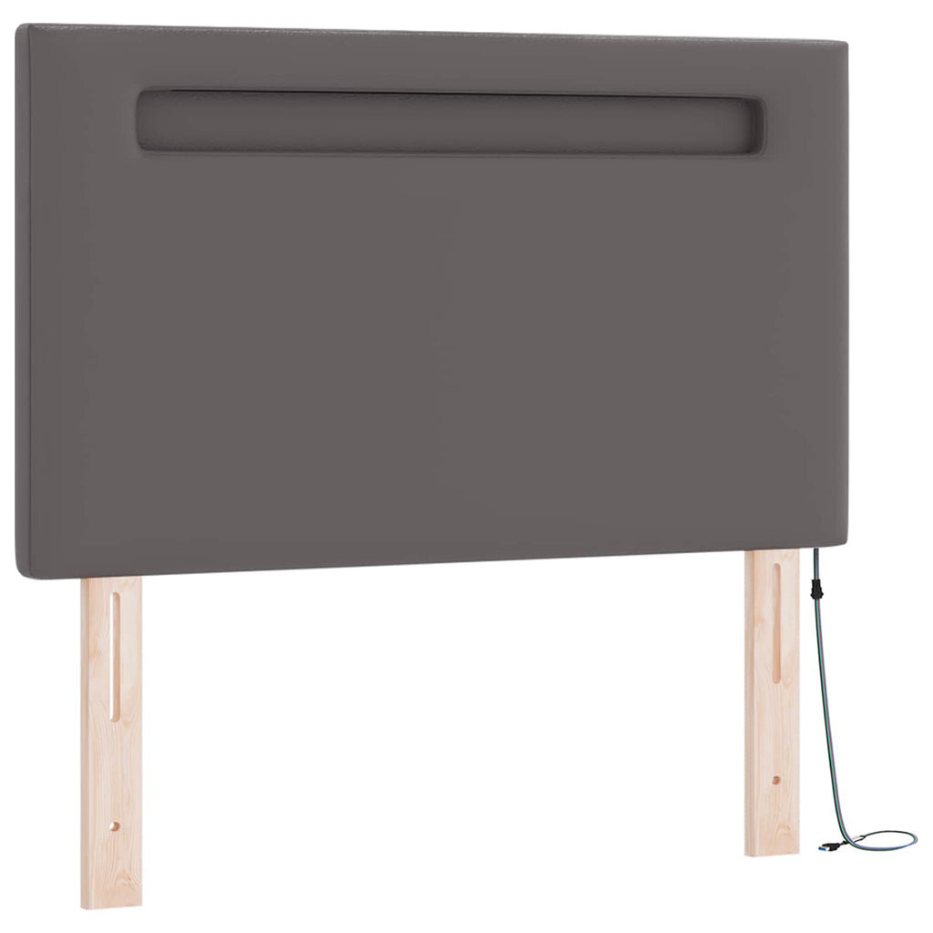 vidaXL Łóżko sprężynowe Szary 100 x 200 cm Skóra syntetyczna