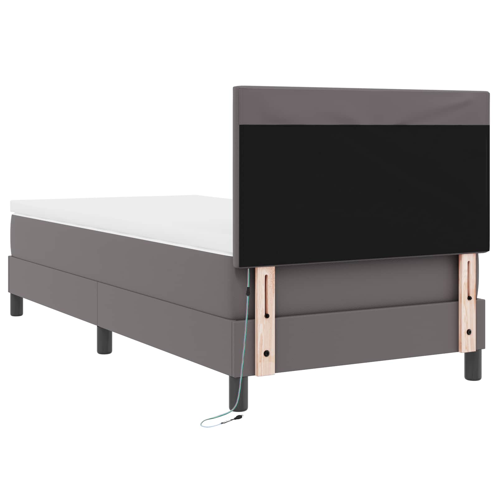 vidaXL Łóżko sprężynowe Szary 100 x 200 cm Skóra syntetyczna