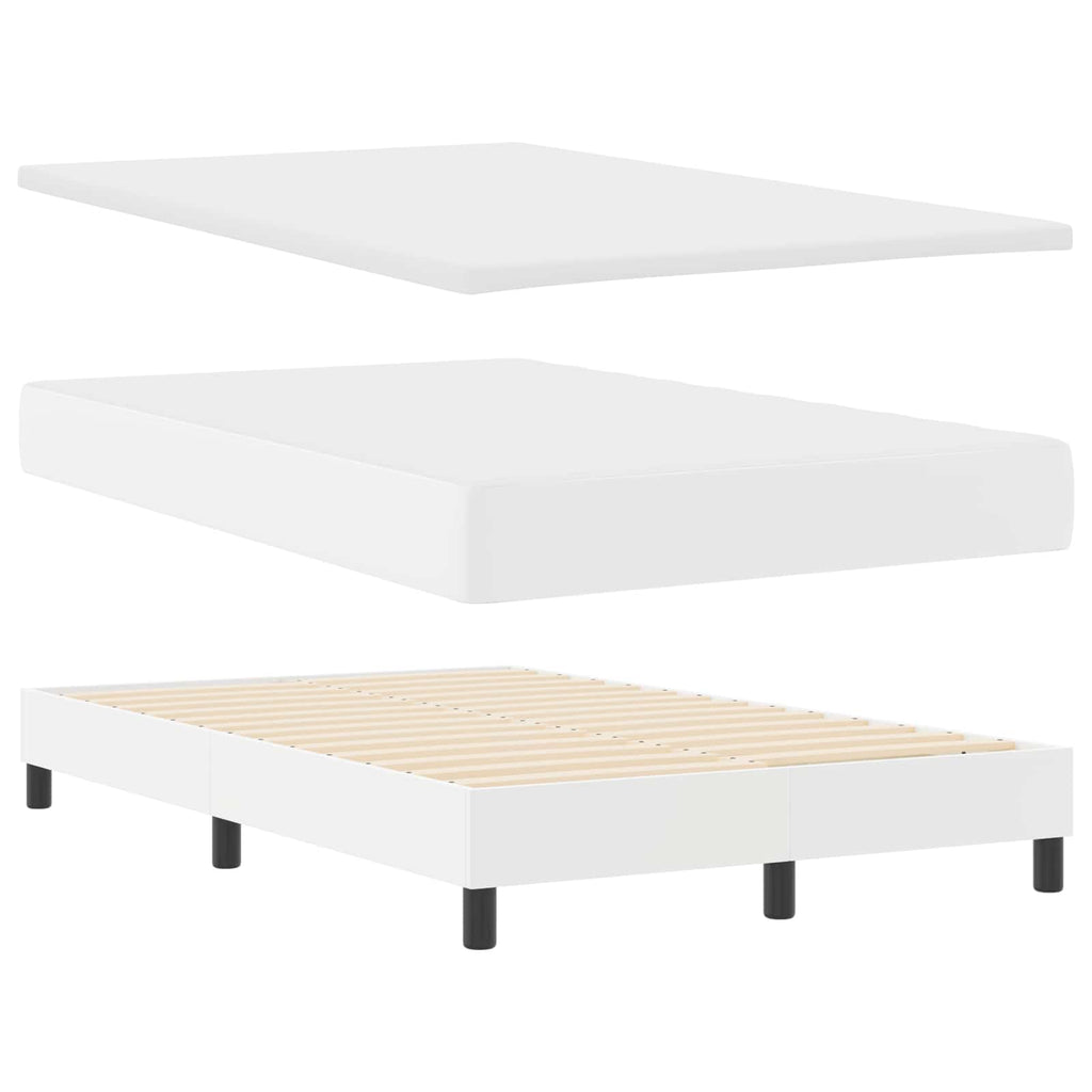 vidaXL Łóżko sprężynowe Biały 120 x 190 cm Skóra syntetyczna